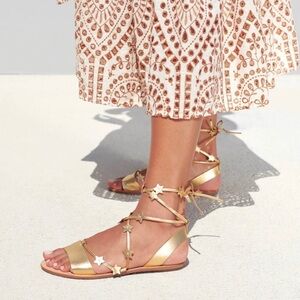 Loeffler Randall Gold Strappy Sandals